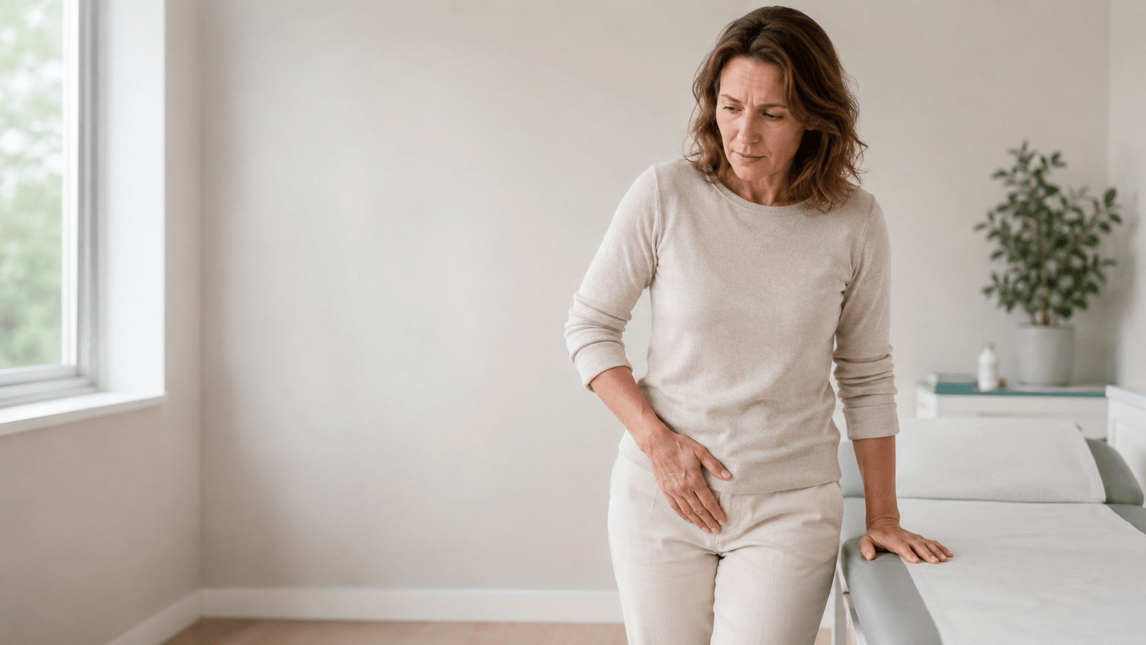 Vrouw met pijn bij femorale breuk